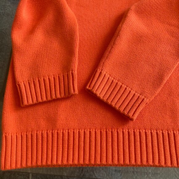 LAUREN RALPH LAUREN | Vintage Orange 1/4 Zip Cotton Knit Pullover Sweater Prep L - Picture 9 of 13